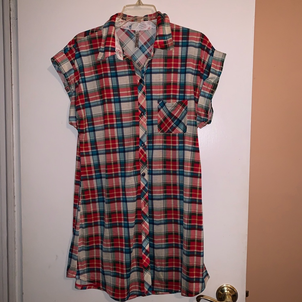 RNR Brand Plaid Top size XL
